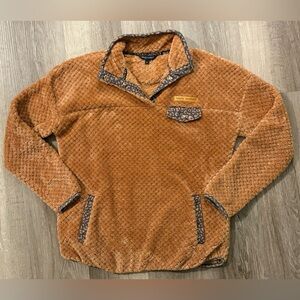 Simply Southern Women’s Large Orange button up crew neck